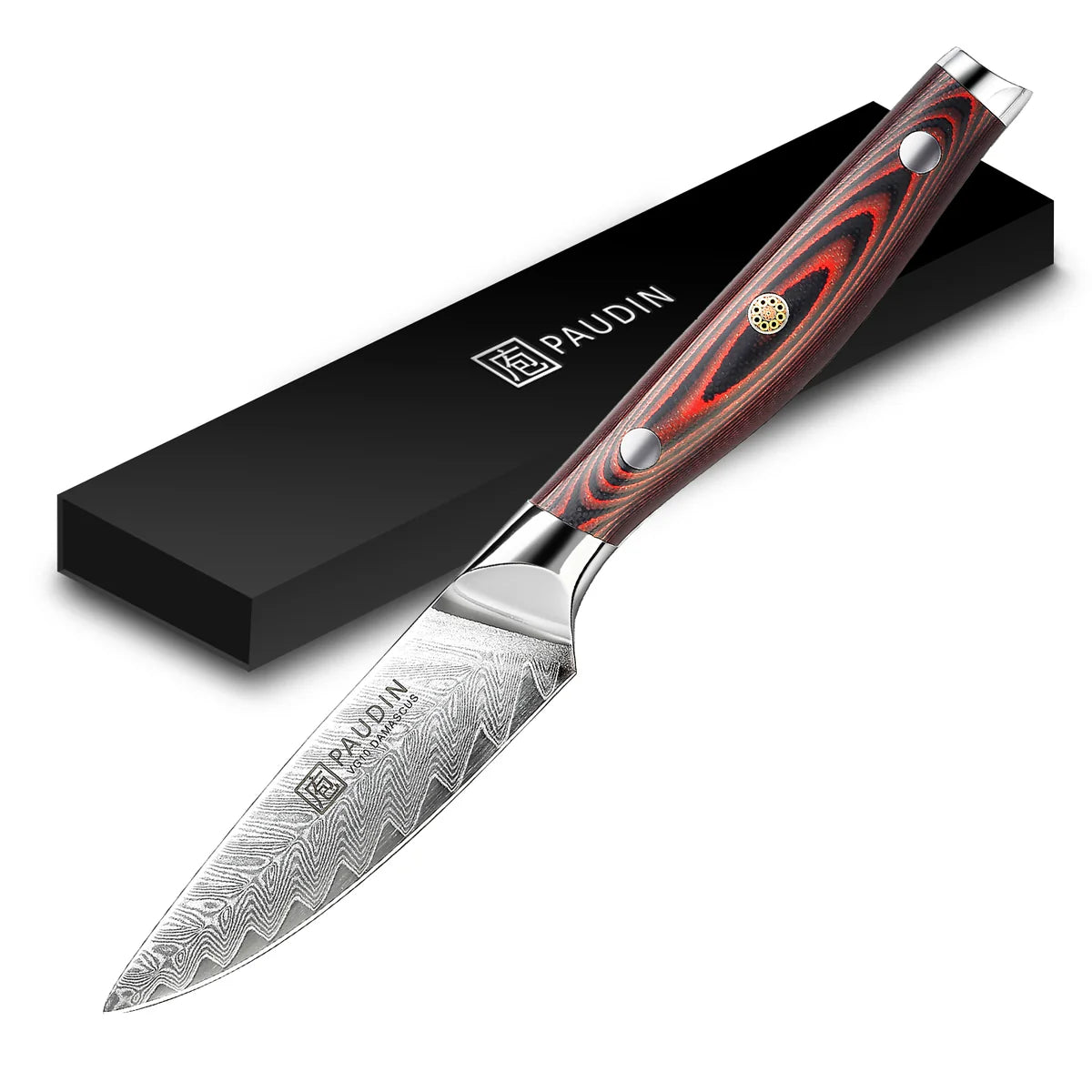 Plume Luxe 3.5" Paring Knife, Damascus