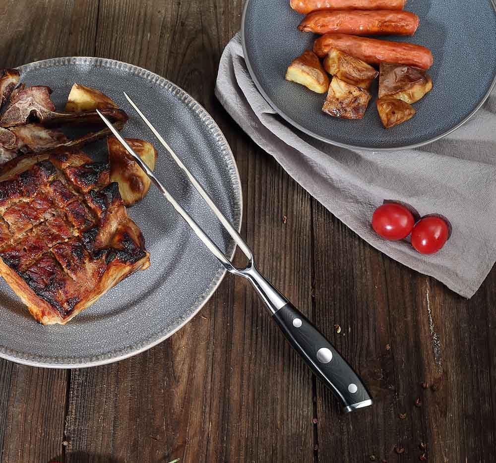 Ultra Dark Premium 7" Carving Fork and 7" Carving Knife