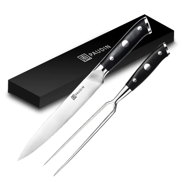 Ultra Dark Premium 7" Carving Fork and 7" Carving Knife