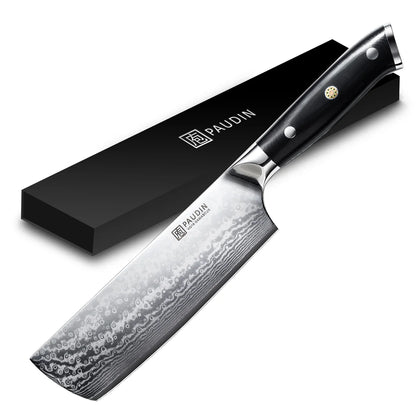 Cloud Premium 7" Nakiri Knife, Damascus