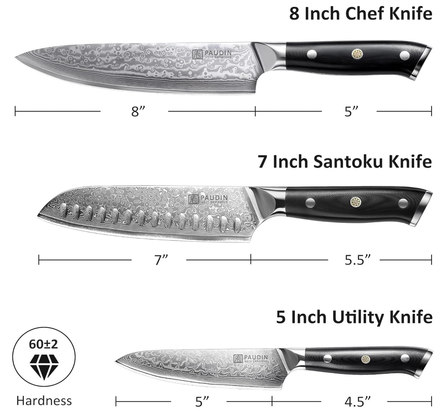 Cloud Premium 3-in-1 box knife set, Damascus