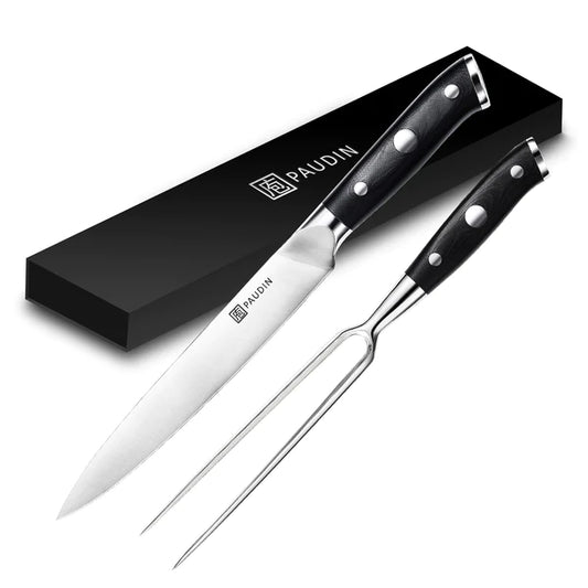 Ultra Dark Premium 7" Carving Fork and 7" Carving Knife