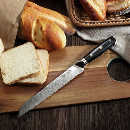 Cloud Premium 8″ Bread Knife, Damascus