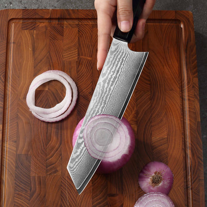 Japanese Kiri Itsuke Knife 8″, Damascus