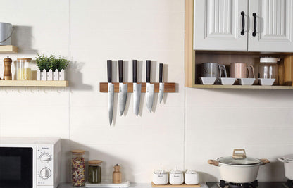 Magnetic Wall-Mounted Knife Display 18" Acacia Wood