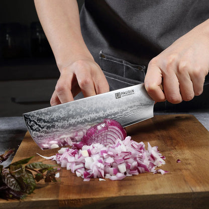 Cloud Premium 7" Nakiri Knife, Damascus
