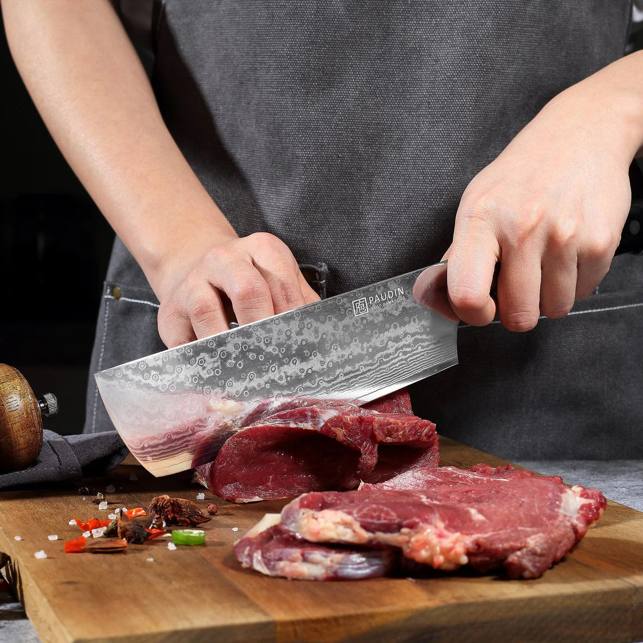 DAMASCUS, Cloud Premium 7" Cleaver Knife, Nakiri