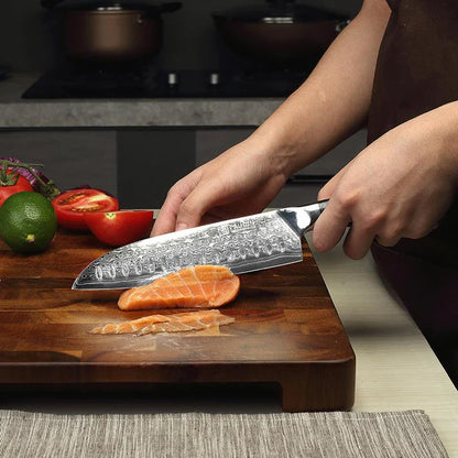 Cloud Premium 7" Santoku Knife, Damascus