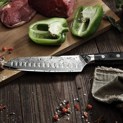 Cloud Premium 7" Santoku Knife, Damascus