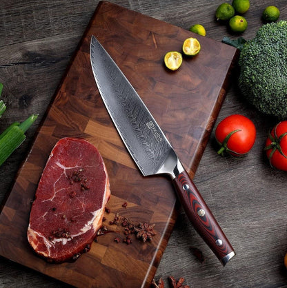 Plume Luxe 8" Chef’s Knife, Damascus