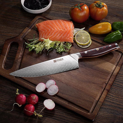 Plume Luxe 8" Chef’s Knife, Damascus